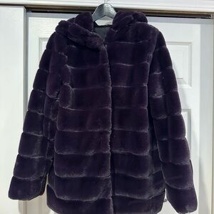 Plush Purple Reversible Faux Fur Jacket